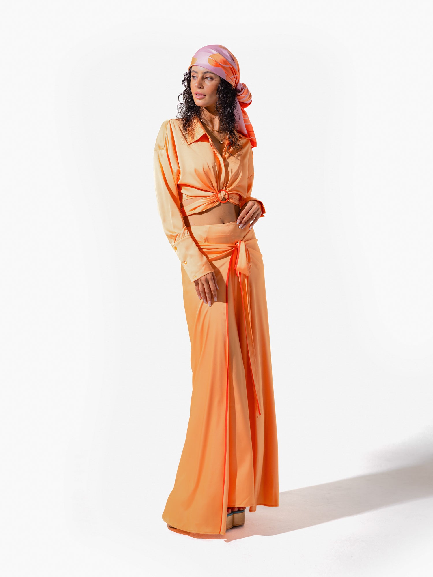 Belize Tie Shirt - Peach