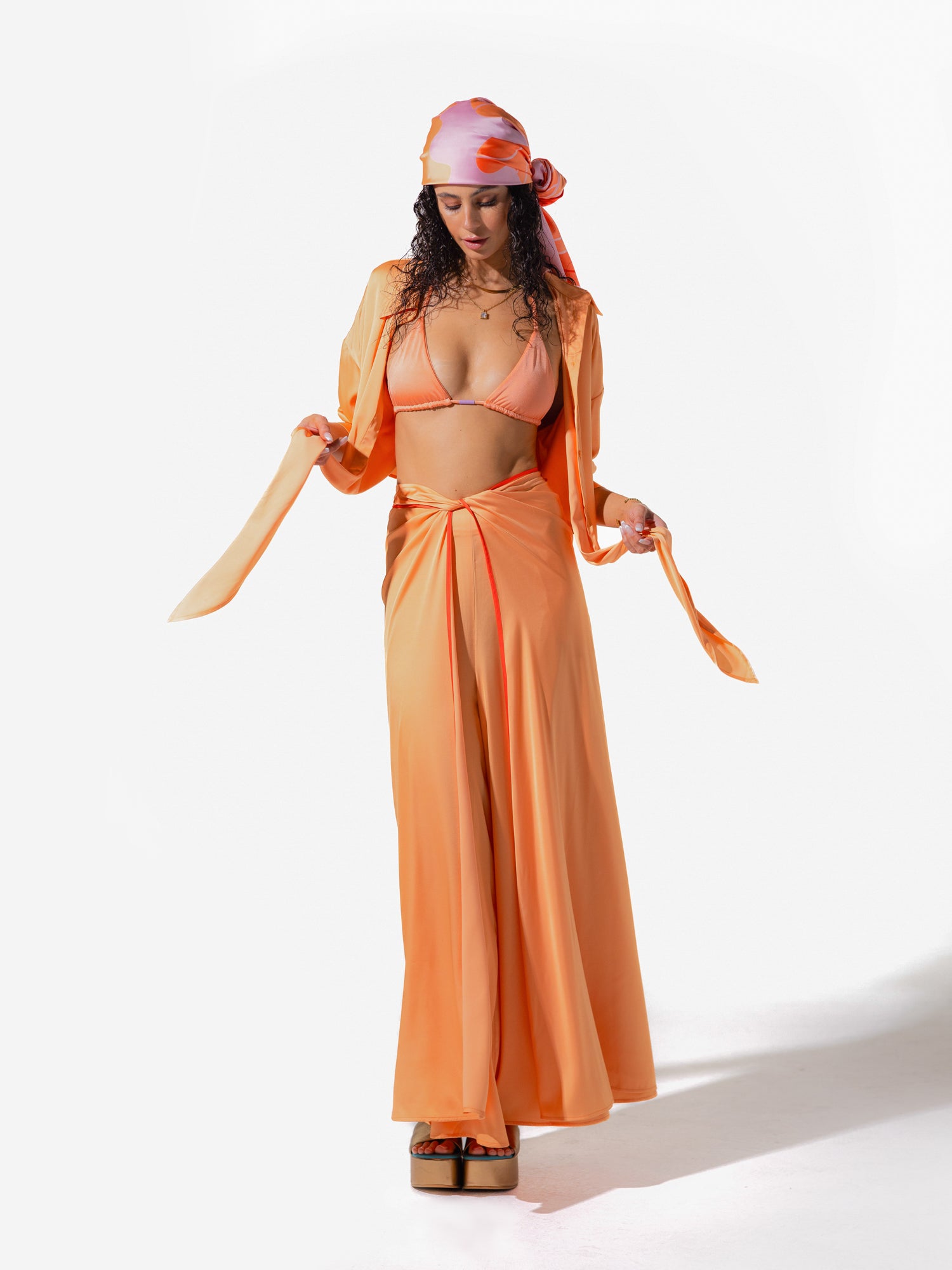 Belize Tie Shirt - Peach