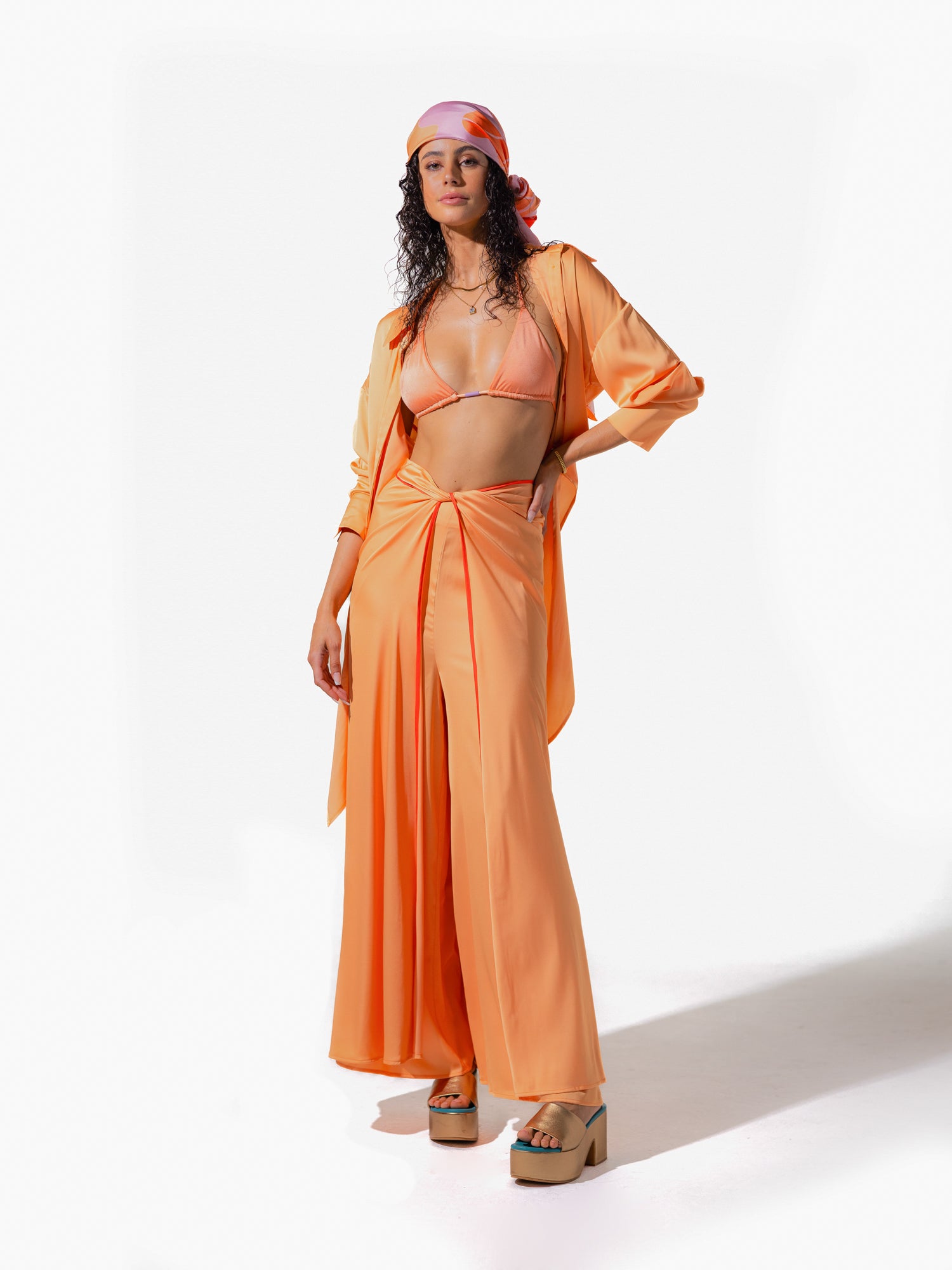 Belize Tie Shirt - Peach