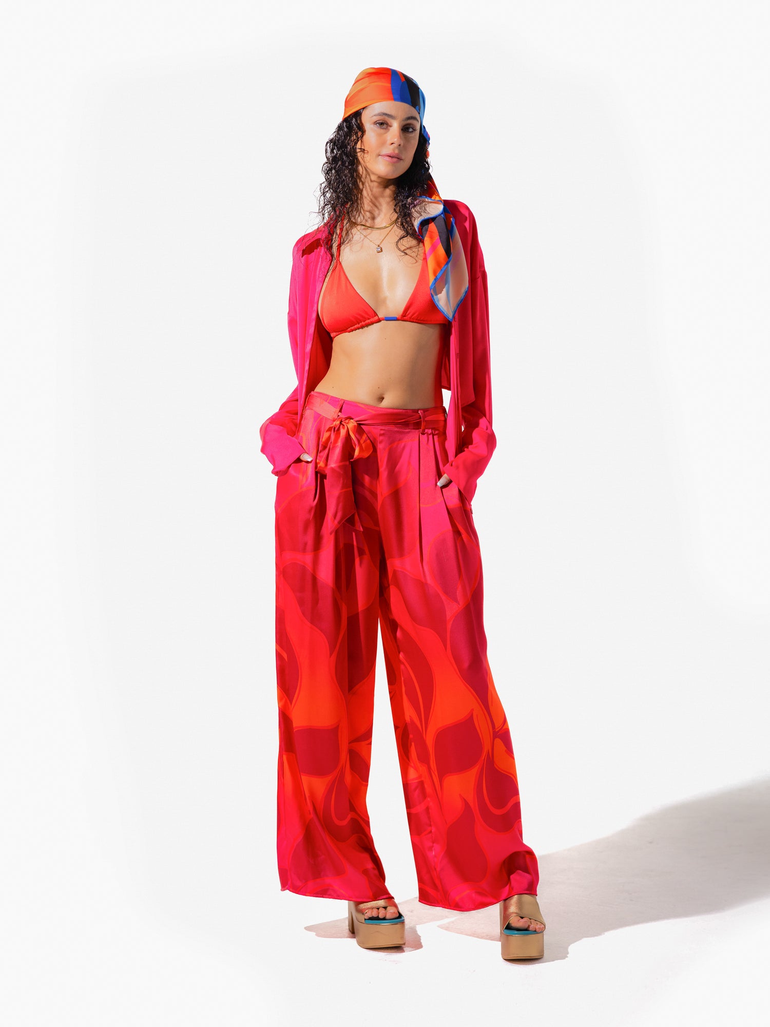 Belize Tie Shirt - Magenta