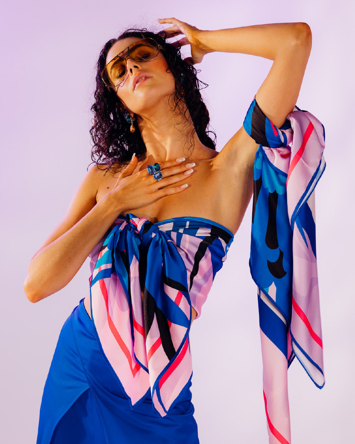 Vivara Scarf - Avis Print Purple