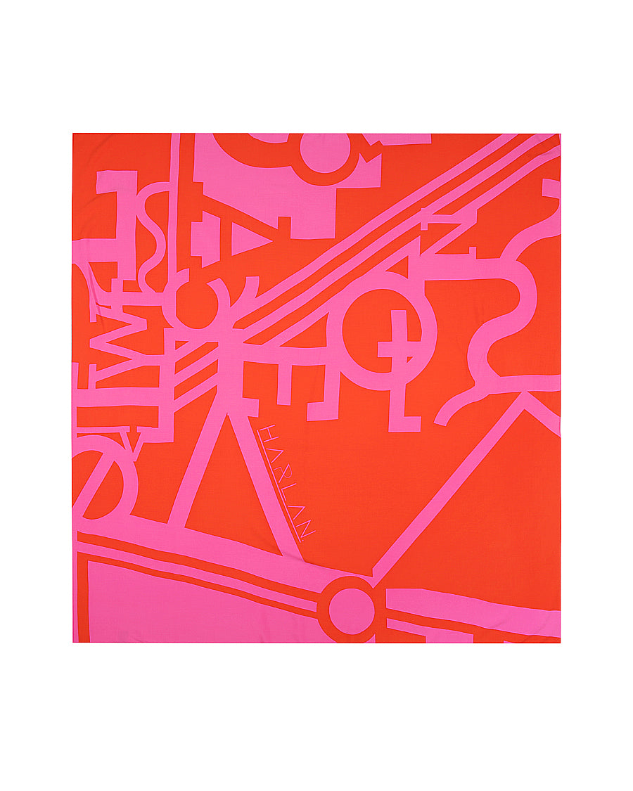 Casablanca Scarf - Eclipse Print Fushcia